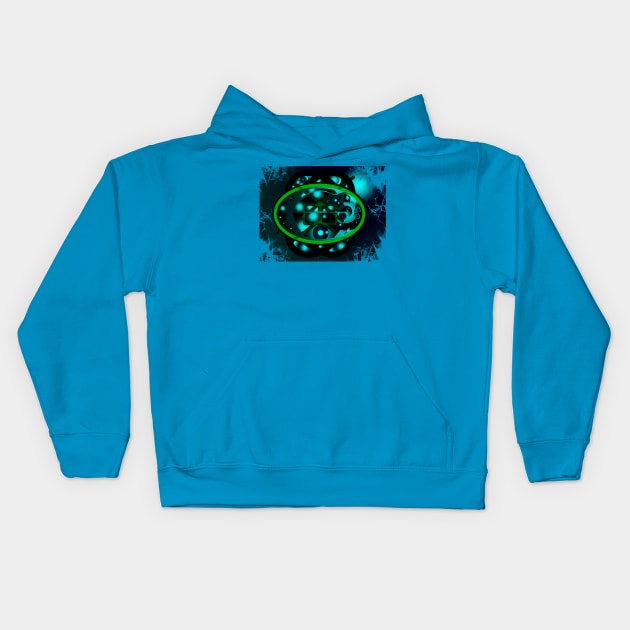 An abstract with a green oval Kids Hoodie by Evgeniya